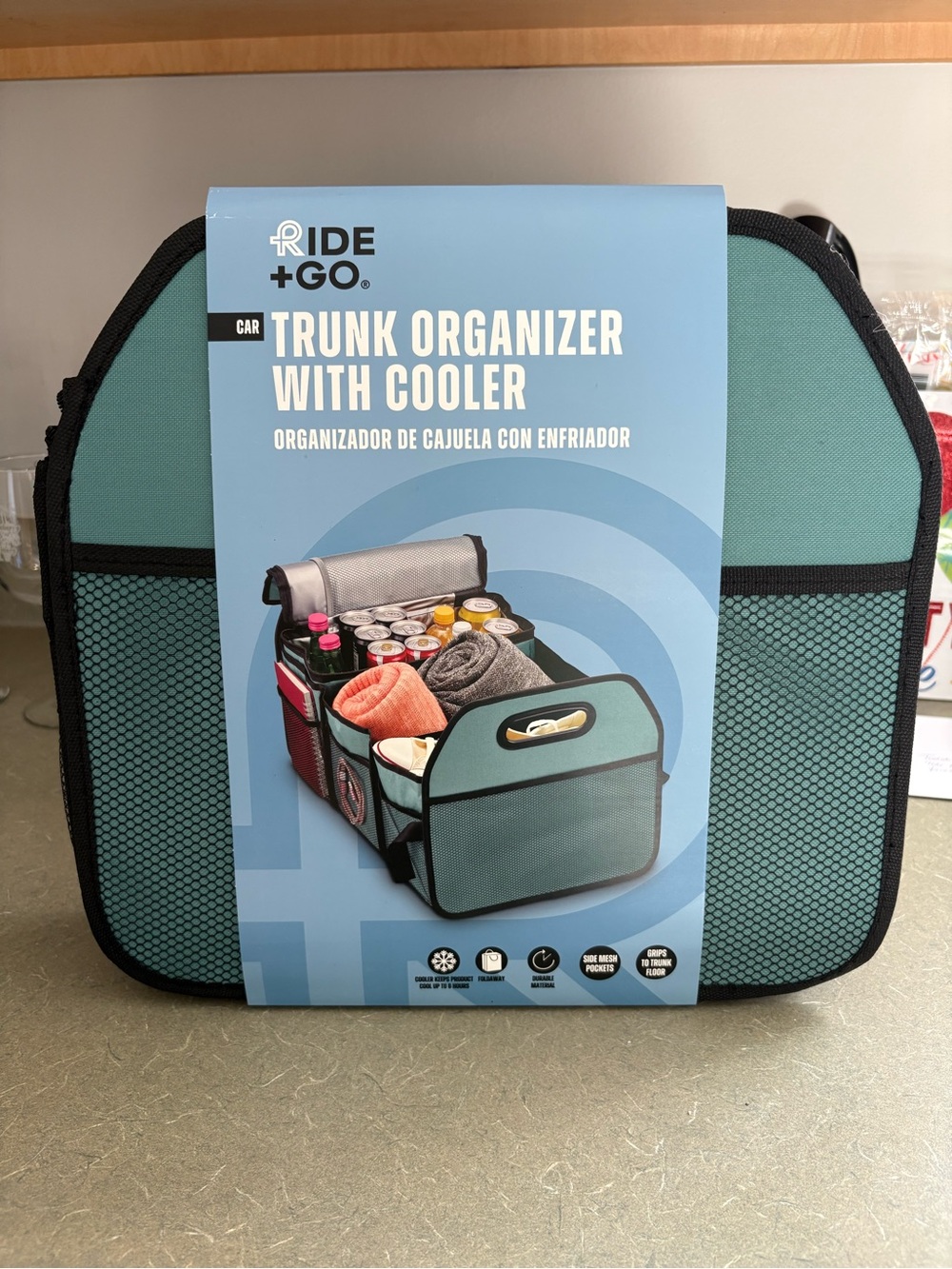 New Aquamarine and Black Ride+Go Car Organizer